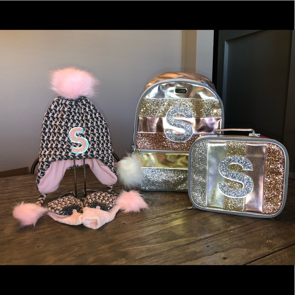 Justice initial S backpack bundle.